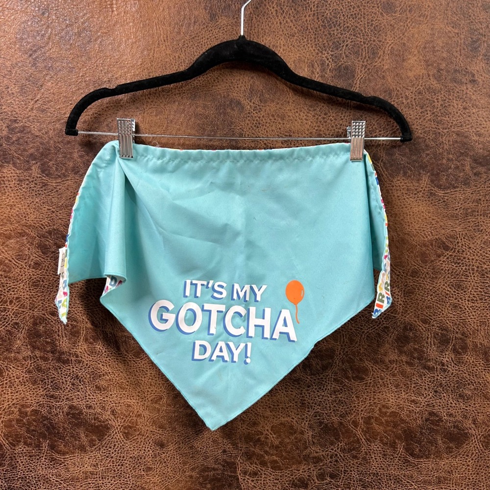 It's My Gotcha Day Birthday Blue Rainbow Reversible Swirl‎ Dog Pet